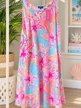 Lilly Pulitzer Margot Swing Dress Surf Blue Bonita Blooms Floral NWT Medium